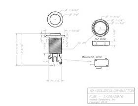 White Long Length Arcade Game Push Button w/ microswitch Also for Mame and Jamma