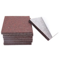 6Pcs Square Felt Furniture Pads, 4 inch x 4 4 x 4 inch, Brown