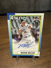 2025 Topps Series 1 1990 Throwback #90A-MM Mason Miller Auto Athletics  On-card