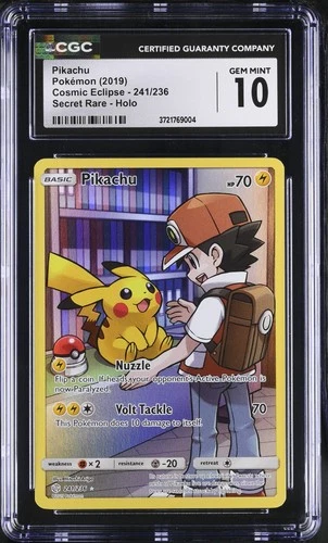 Pikachu 241 Cosmic Eclipse Secret Rare CGC 10 GEM MINT Pokemon