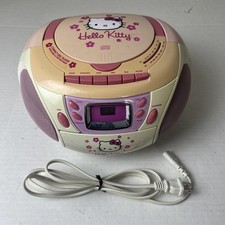 Hello Kitty AM/FM Radio Cassette Recorder CD Player Boombox FOR PARTS Radio work