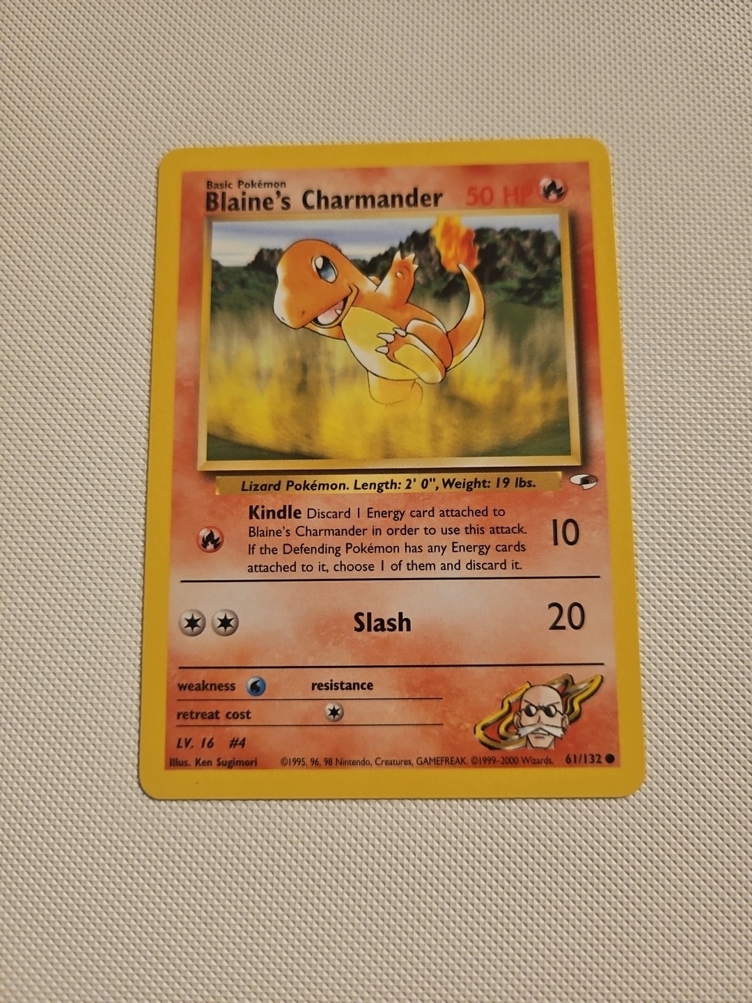 Blaine's Charmander 61/132 Unlimited Edition Gym Heroes Pokémon Card