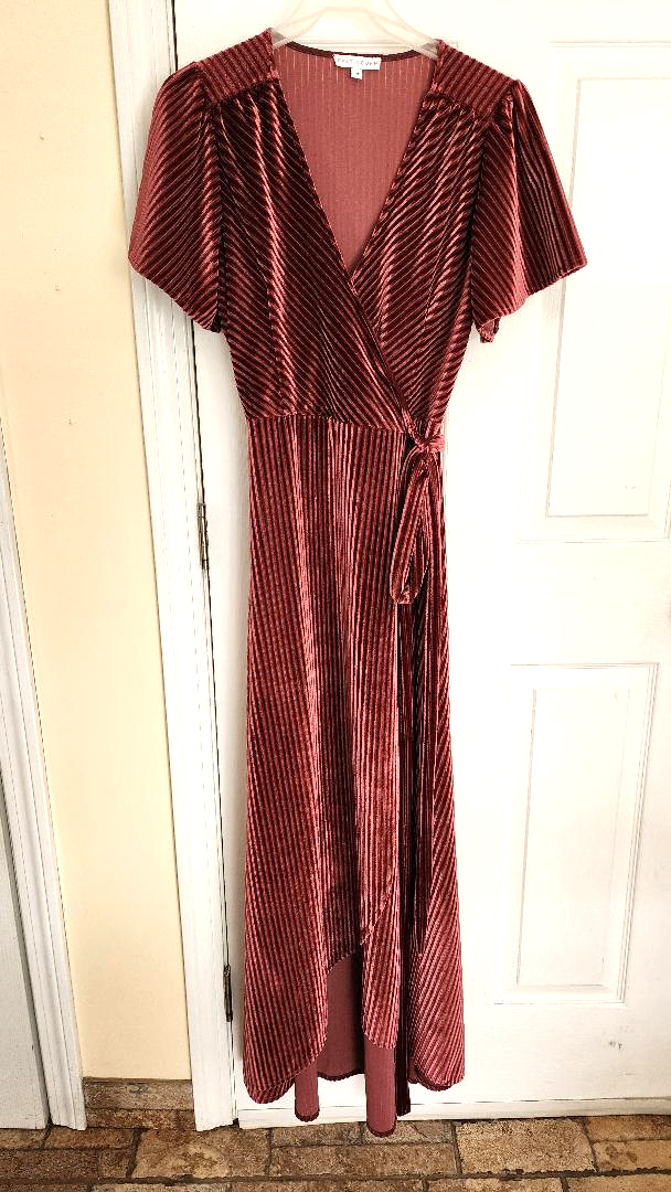 strapless open back dress Maternity Knit Midi Dress (Rose) – Carry Maternity Canada main image 1
