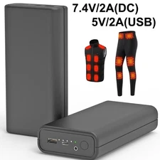 DC7.4V 5V 2A Heated Vest Jacket Battery Pack Rechargeable Cellphone Power Bank