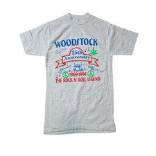 Vintage Woodstock 25th Anniversary Single Stitch T Shirt Mens Medium 90s Concert