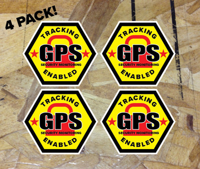 GPS Tracking Enabled Security Monitoring Theft Decals Sticker Premium Vinyl 4pak