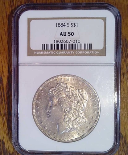 1884-S Morgan Silver Dollar NGC AU50 (010)