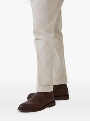 NWOB $1350 Brunello Cucinelli Men's 100% Leather Chelsea Boots Size 44 A262