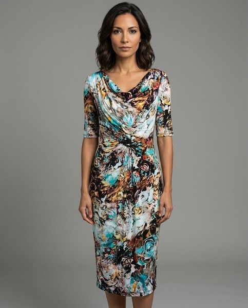 Beautiful Anthea Crawford Designer Floral Print Midi Dress 14 Lined