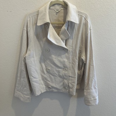 Max Studio London Cotton Linen Blend Jacket Minimalistic Womens Large