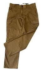 Lee Extreme Motion Straight Fit Tapered Leg Pants Mens 34x32  Brown Work Stretch