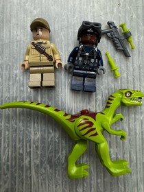 LEGO Jurassic Park MINIFIGURE LOT Coelophysis 30320 ACU Pilot Guard 75928 Ken