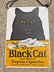 Vintage Ande Rooney Black Cat Virginia Cigarette Wall Sign Advertising Porcelain
