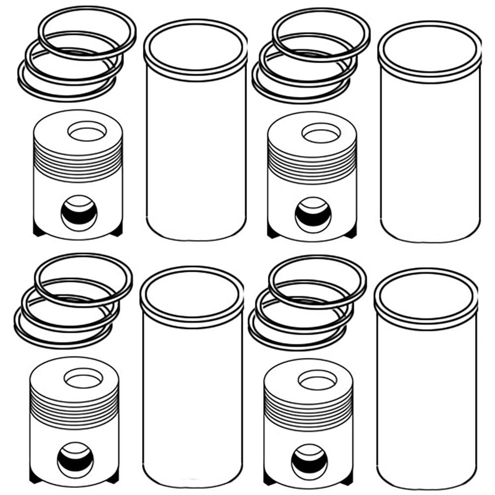 SK106 PK106 New Set of (4) Piston Liner Kits Fits Massey Ferguson TE20 TO20