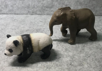 Panda - Bär   +   Elefanten - Kalb,    1978  +  1993,     Schleich   aus    D  !