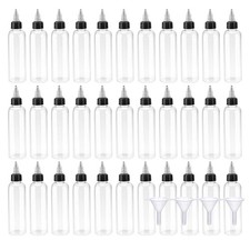 40 PCS 4 oz Plastic Squeeze Bottles, Round Dispensing Bottles with Twist Top ...