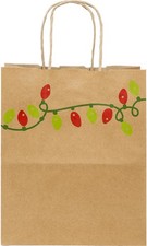 SSWBasics Medium Holiday Lights Shopping Bags - 8 1/4 x 4 3/4 x 10 1/2