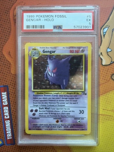 PSA 5 Gengar Holo 5/62 Pokemon Fossil Vintage 1999 ENGLISH