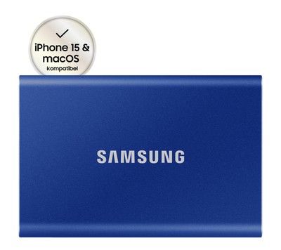 SAMSUNG Portable SSD T7 PC/Mac Festplatte, 2 TB SSD, extern, Indigo blue