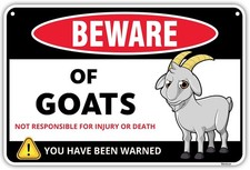 Venicor Beware of Goat Tin Metal Signs Home D cor 8x12 Aluminum Goat Gift For Go