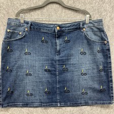 Cakeworthy Harry Potter Denim Skirt Womens Plus 20 Blue Embroidery Magic Wizard