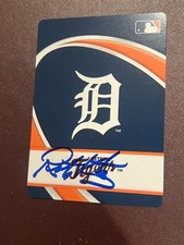 SIGNED BASEBALL LOGO PLAYING CARD AUTO RUSTY KUNTZ DETROIT TIGERS