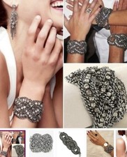 Retired Stella & Dot Petra Braided Chain Bracelet Matching Earrings Gossip Girl