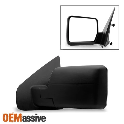 Fit 2004-2014 Ford F150 Pickup Textured Manual Mirror Driver Side Replacement