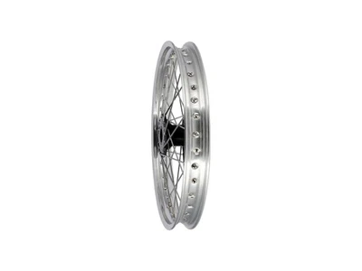 Speichenrad 1,5 x 16" für Scheibenbremse, Nabe Schwarz, Alufelge poliert, eloxie - Bild 1 von 4