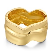 Chunky Wide Gold Bangle Bracelets for Women Trendy Open Irregular Chunky Cuff Ba