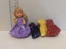 Doll Clothes Handmade to fit 4" Kelly  doll- Lot 0f 4--Dresses,-  K48