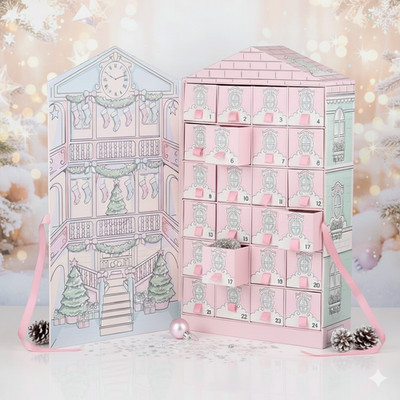 Luxury Kawaii Advent Calendar Box Only   Boutique House with 24 Pull-Out Drawers