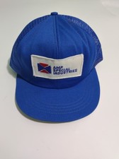VTG Snapback Trucker Mesh Hat AMP Special Industries Blue Made In USA