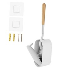 Toilet Brush and Holder, Wooden Toilet Bowl Brush for Dead Corner Cleaning