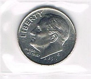 2016 D ROOSEVELT DIME - BRILLIANT UNCIRCULATED FROM BANK ROLLS