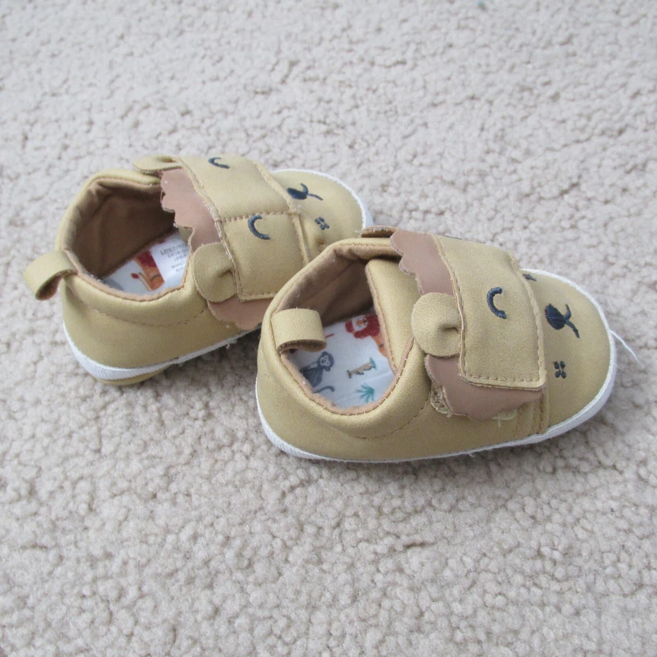 Carters Just One You Sneaker Tennis Shoes Unisex 0-3M Tan Brown Pullover Straps - Image 3 of 4