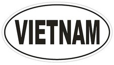 VIETNAM Oval Bumper Sticker or Helmet Sticker D2159 Euro Oval Country Code