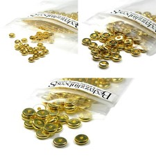 50 Gold Flat Spacer Heishi Rondelle Disc Jewelry Beads Plated over Brass Metal