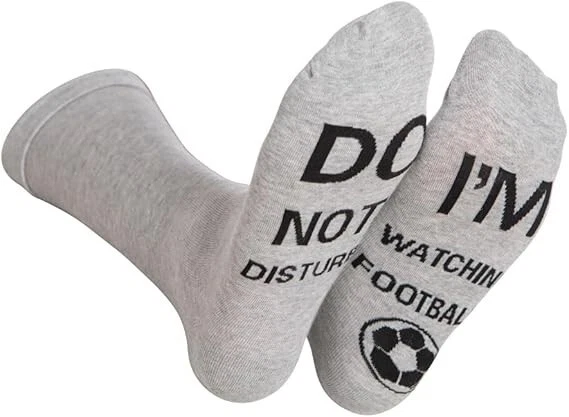 RUDE SLOGANS CO Socks 'I'm Watching Football', Gift For Football Fans - Slogan Socks - Grey UK