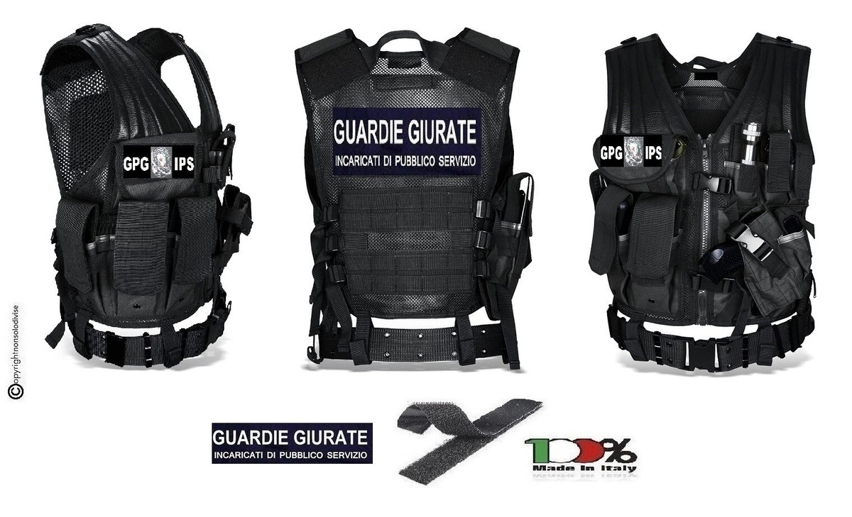 Tactical Vest Gilet Tattico Mil-Tec Nero Guardie Giurate GPG IPS 10720002-
