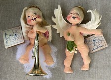 Annalee Dolls '91 Christmas Angel Wings on Cloud with Trumpet Halo W/tag Vintage