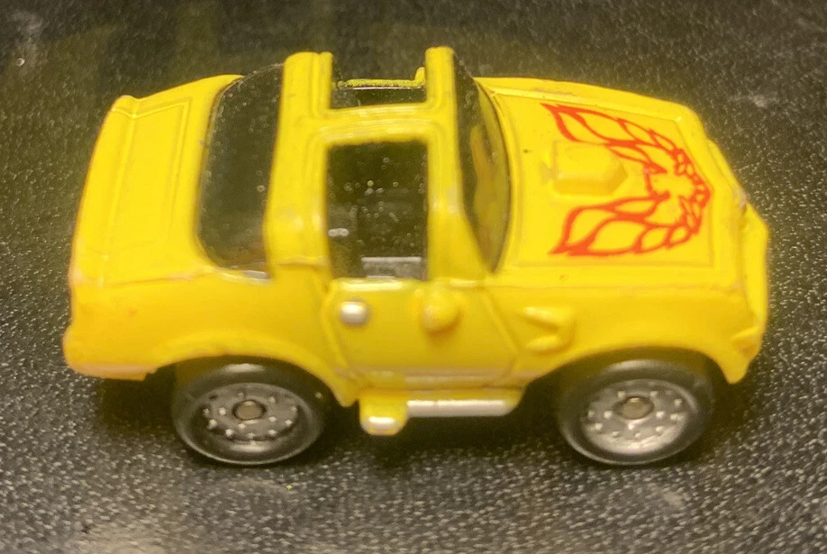 Vintage Galoob Micro Machines 1980s Yellow Pontiac Fire Bird And Pink Trans Am - Image 4 of 4