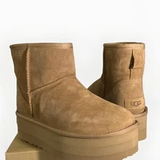UGG CLASSIC MINI PLATFORM CHESTNUT SIZE 8 WOMAN’S BOOTS 1134991 AUTHENTIC (NEW)