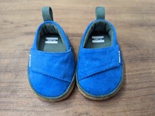 TOMS Baby Crib Shoes Size 2 Blue Slip On Infant Shoes