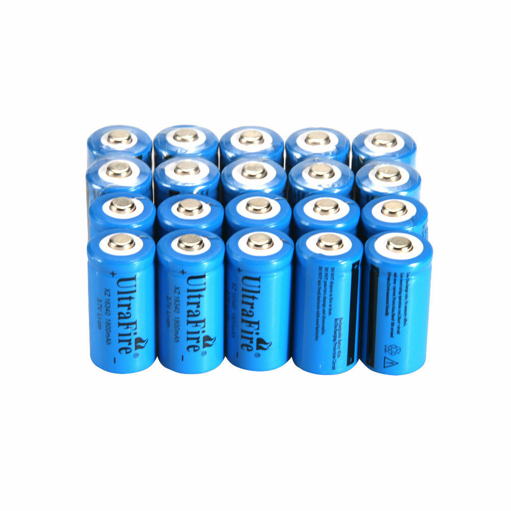 16340 Battery 1800mAh CR123A Rechargeable 3.7V Liion Batteries Cell Charger Lot eBay