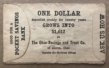 Vintage GOODYEAR TIRE & RUBBER CO Pay Envelope Ohio Savings & Trust Akron Oh