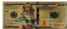 24k Gold Plated Superhero Banknote Spiderman, Hulk, Wolverine, Thor