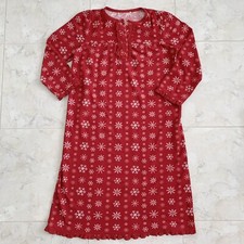 Fleece Snowflake Patterned Semi Button Nightgown
