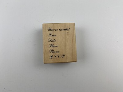 Vintage 1988 PSX Rubber Stamps Invitation You're Invited Date Time Place RSVP