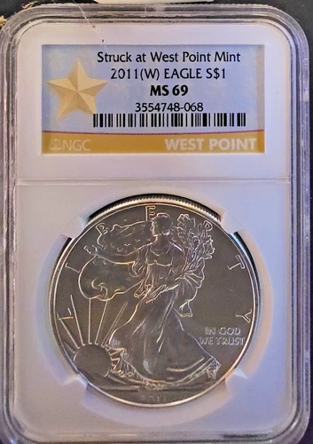 2011 (W) American Eagle NGC MS69 West Point Mint-999 Silver 1 Oz Ounce Art Coin
